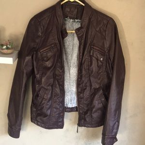 J2 faux brown leather jacket (L)
